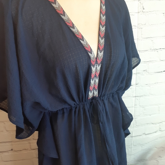 NEW YORK AND CO. BLUE TUNIC SZ MED D630 - Picture 11 of 15